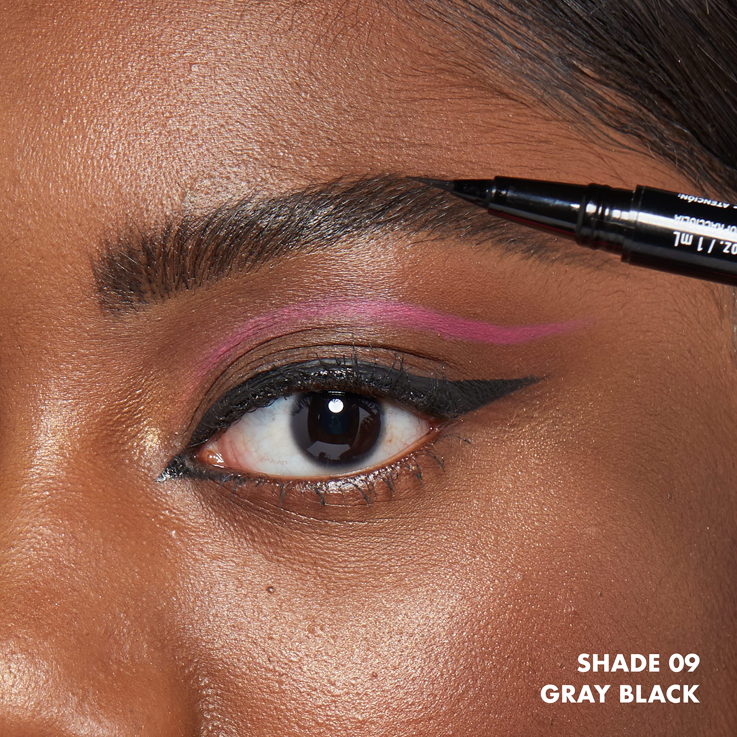 NYX Lift and Snatch Brow Tint Pen packaging-closeup communicates sleek, travel-friendly design.