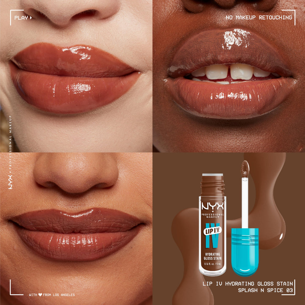 Close-up Lip IV texture reveals lightweight pigment and refreshing coconut water feel.