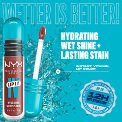 NYX Lip IV lip stain evolving over time with subtle tint