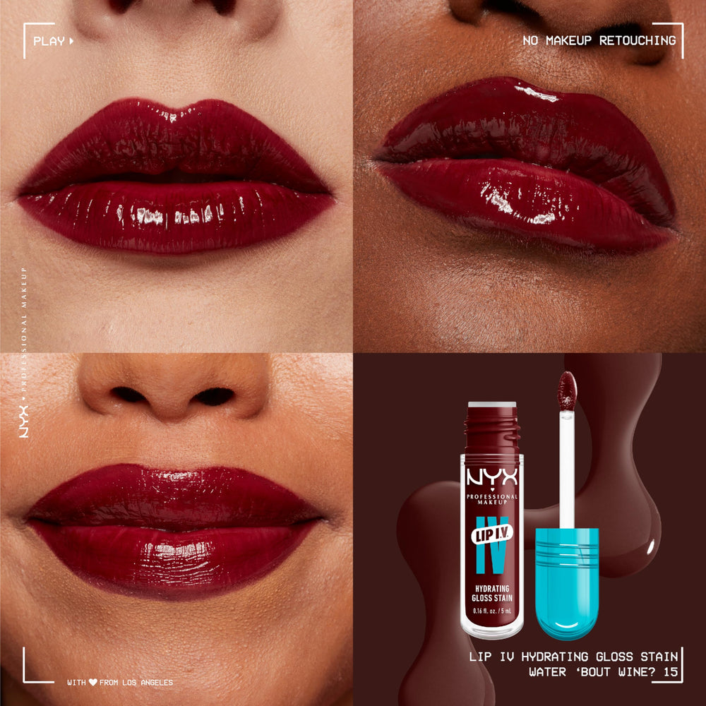 NYX Lip IV Coconut Water-drenched lip highlights refreshing hydration.