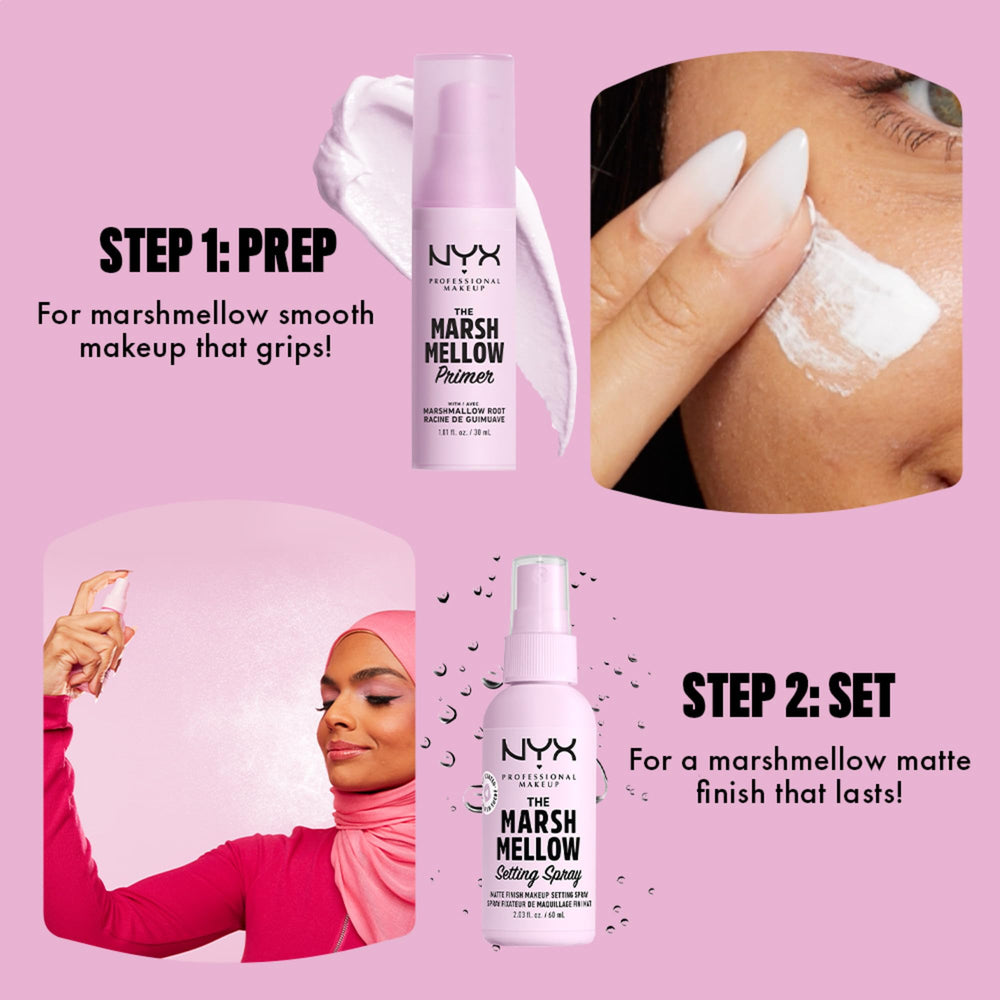 NYX Marshmellow Primer soft-focus finish shown on skin for a refined base.