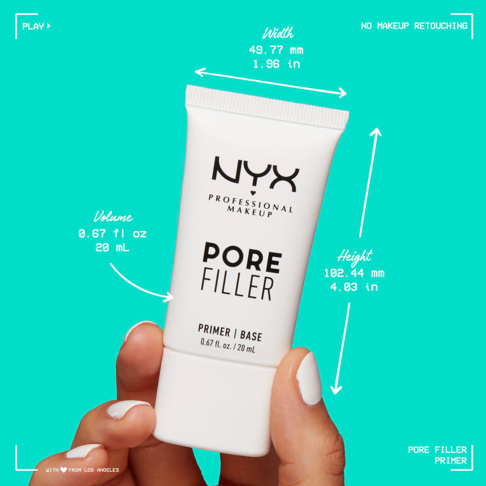 NYX Professional Makeup Pore Filler packaging-back view highlights clean, talc-free formula.