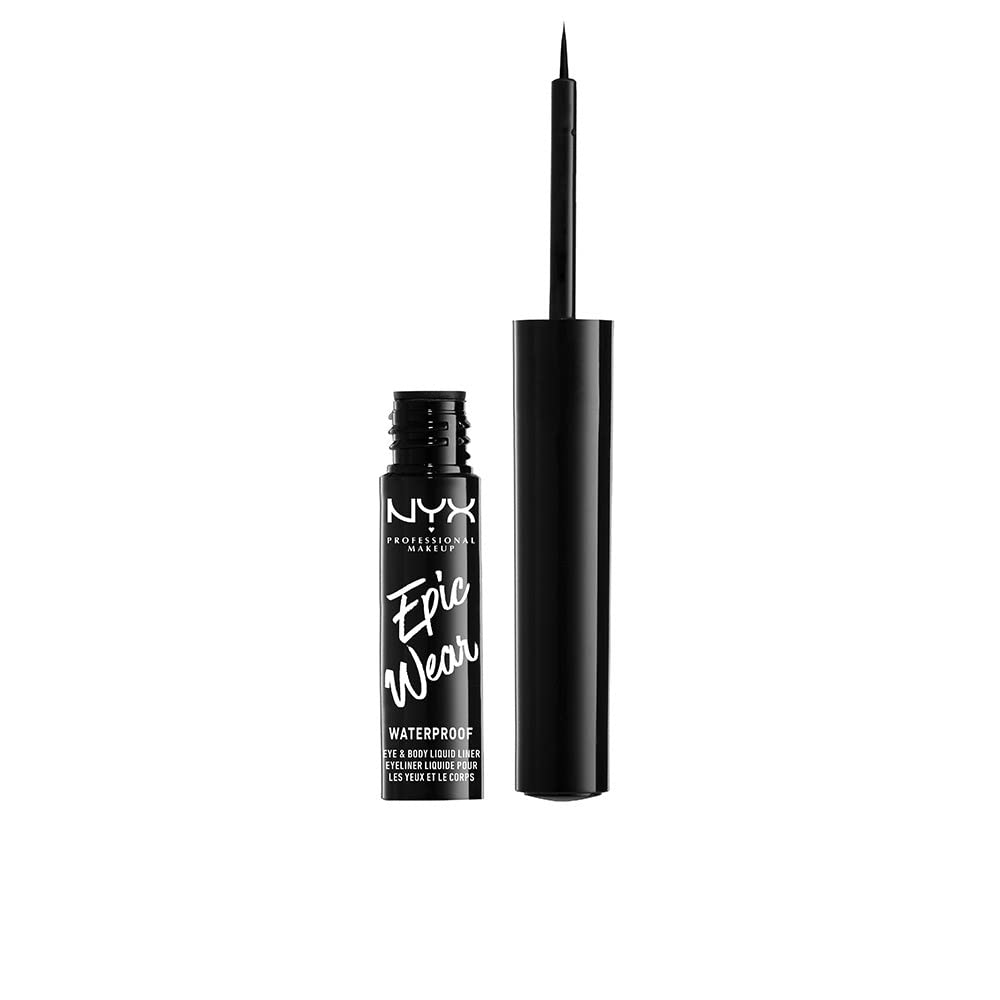 NYX Epic Wear Liquid Liner black close-up shows precise brush for long-lasting definition