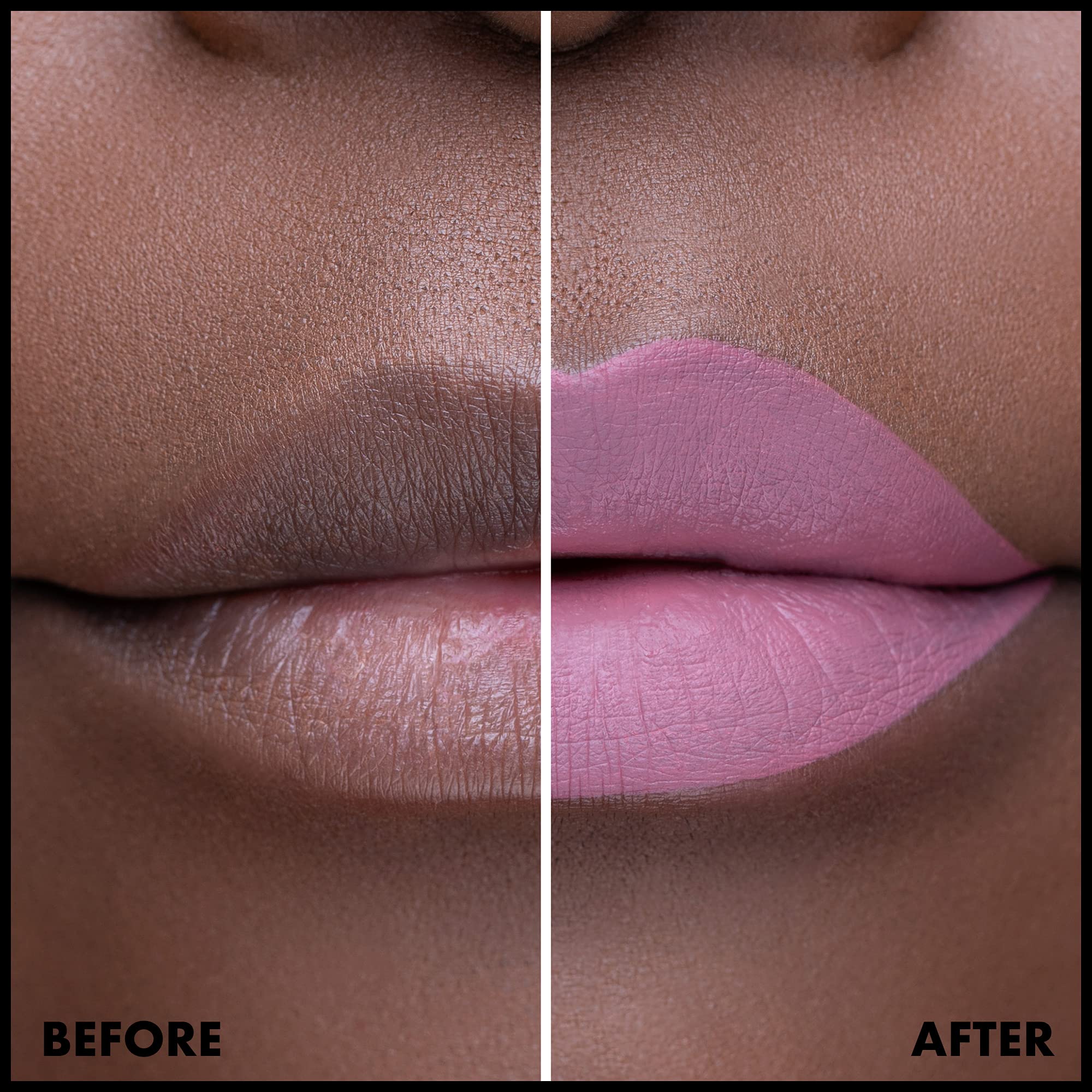 NYX Lip Lingerie XXL application swatch with brush demonstrates precise lip tint options.