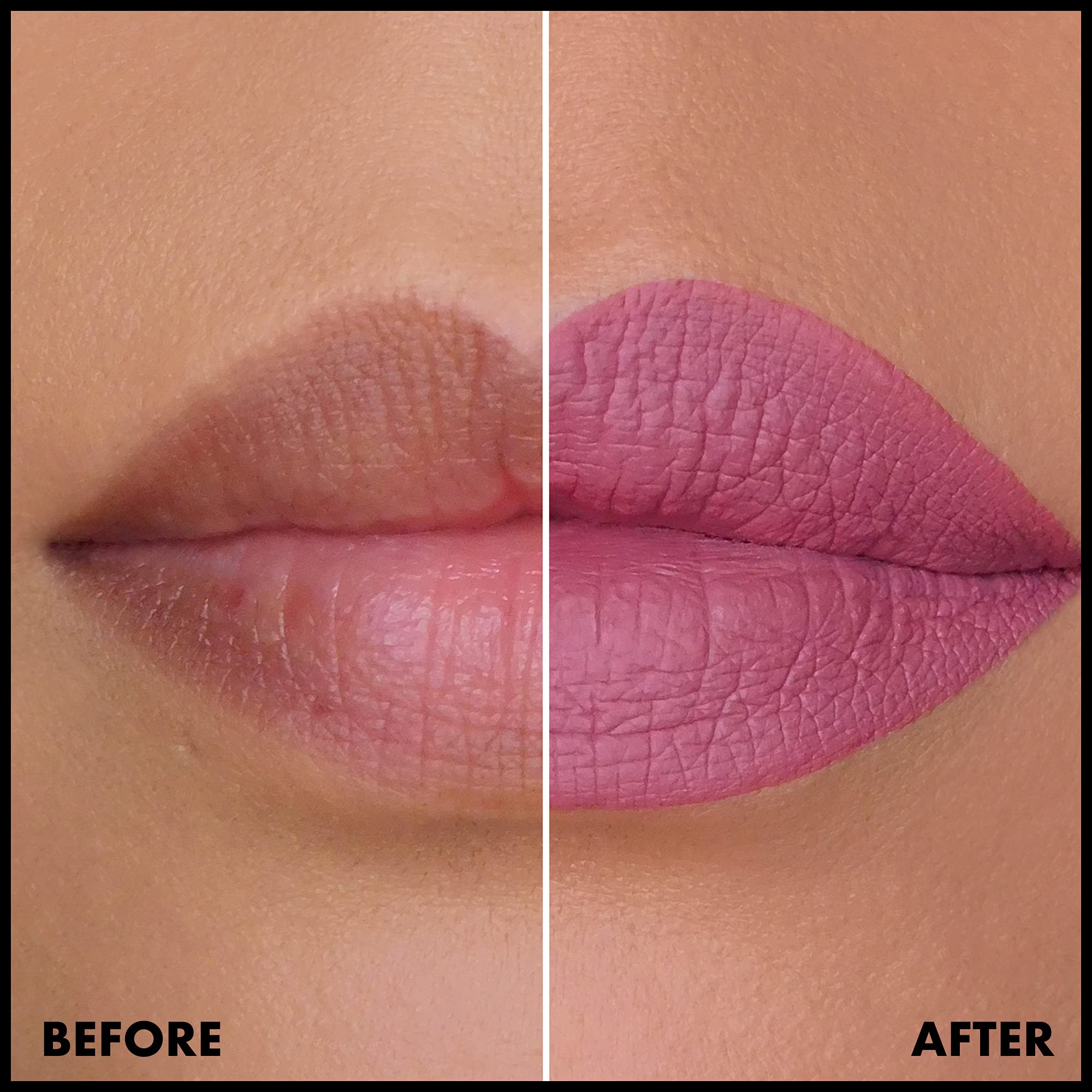 NYX Lip Lingerie XXL dusty pink pout image highlights versatile shade for many skin tones.