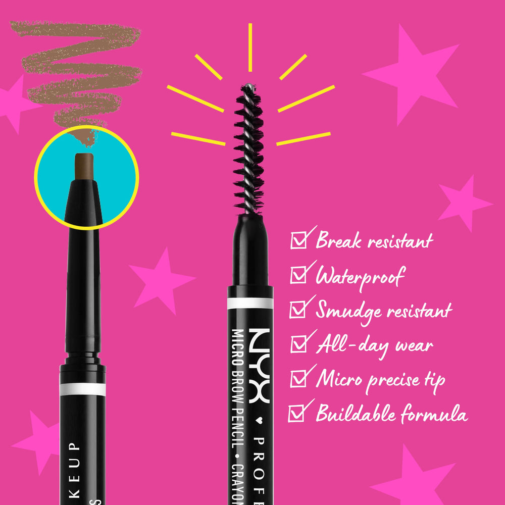 NYX PROFESSIONAL MAKEUP Micro Brow Pencil spoolie-end for grooming