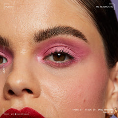 NYX Thick It Stick It brow mascara shows brow line fill for definition.