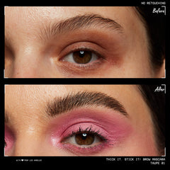 NYX Thick It Stick It brow mascara tinted fibers create fuller looking brows.