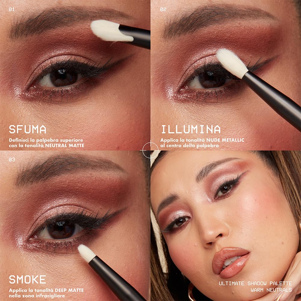 NYX Professional Makeup Ultimate Shadow Palette closeup of pressed pigments for precise color payoff and seamless blending
