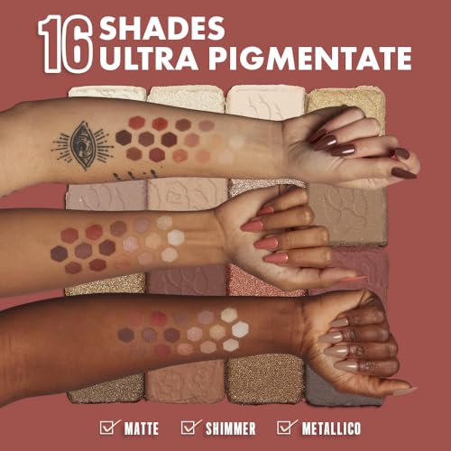 NYX Ultimate Shadow Palette swatches reveal rich mattes, satins, and shimmers for customizable eye color
