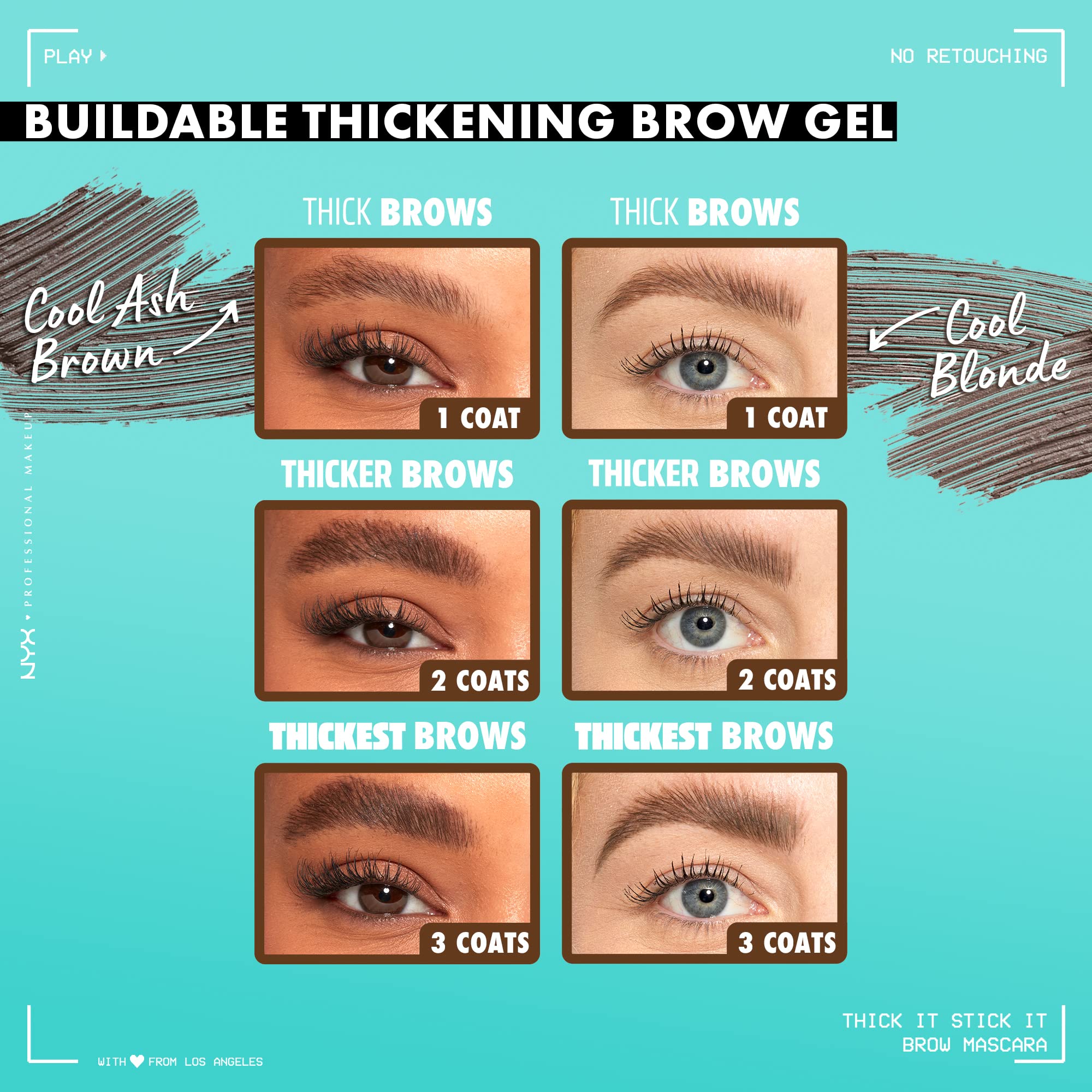 NYX Thick It Stick It: definición de cejas sin migas para un look limpio.