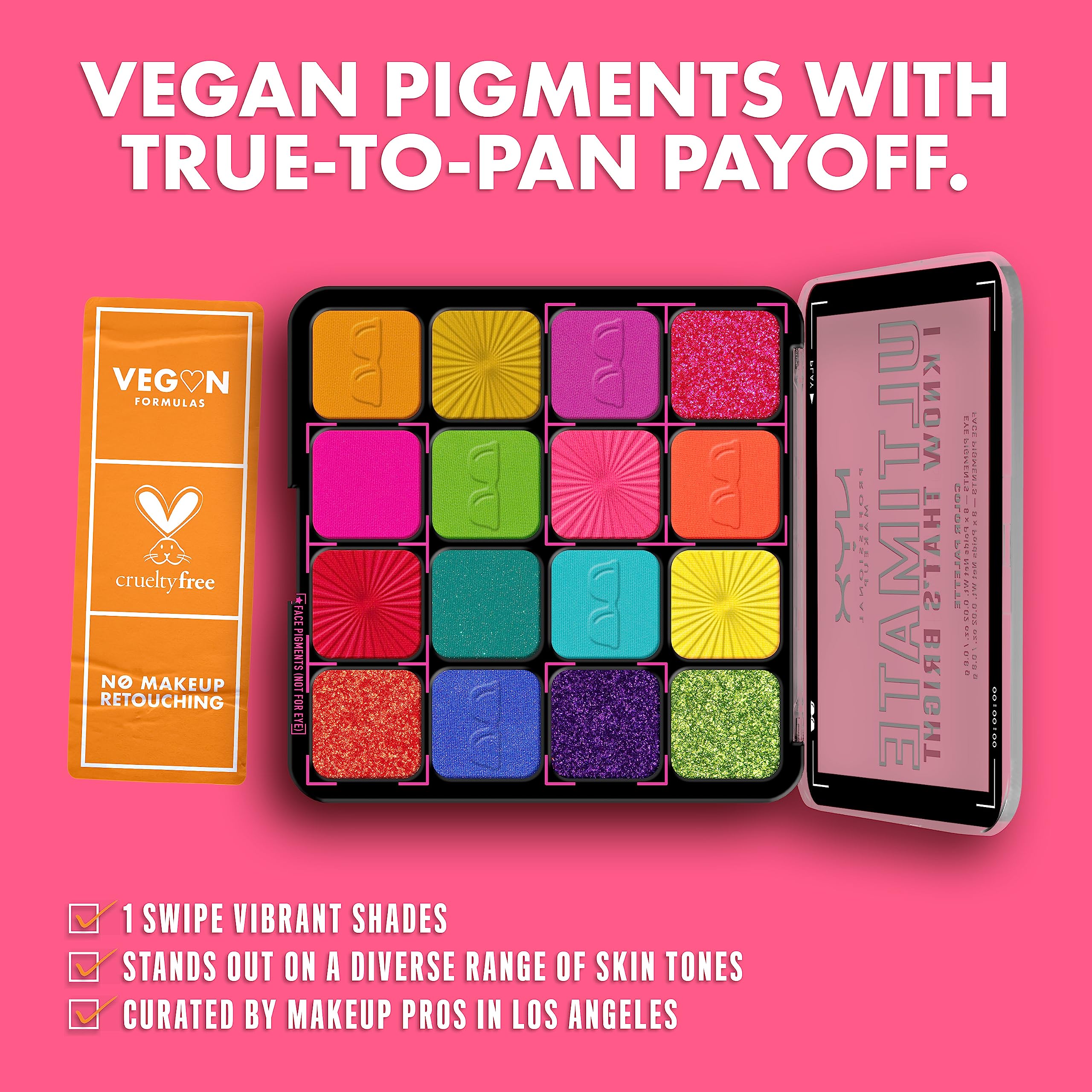 NYX Ultimate Shadow Palette packaging overview highlights lighter, recycled content