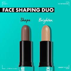 NYX Wonder Stick dual-ended application demonstrates easy contour and highlight.
