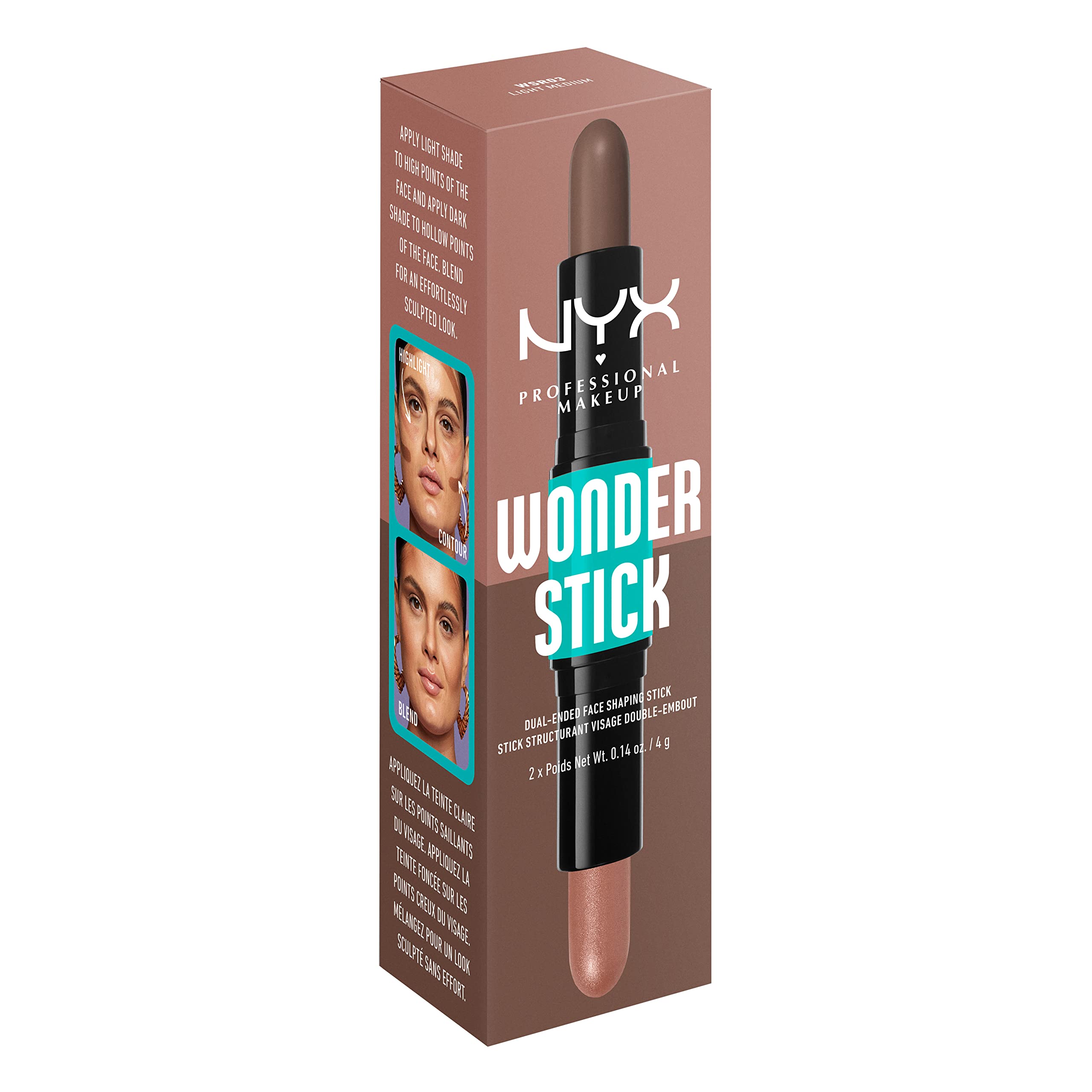 NYX Wonder Stick pairs with blush for a flush dimension and sun-kissed glow.