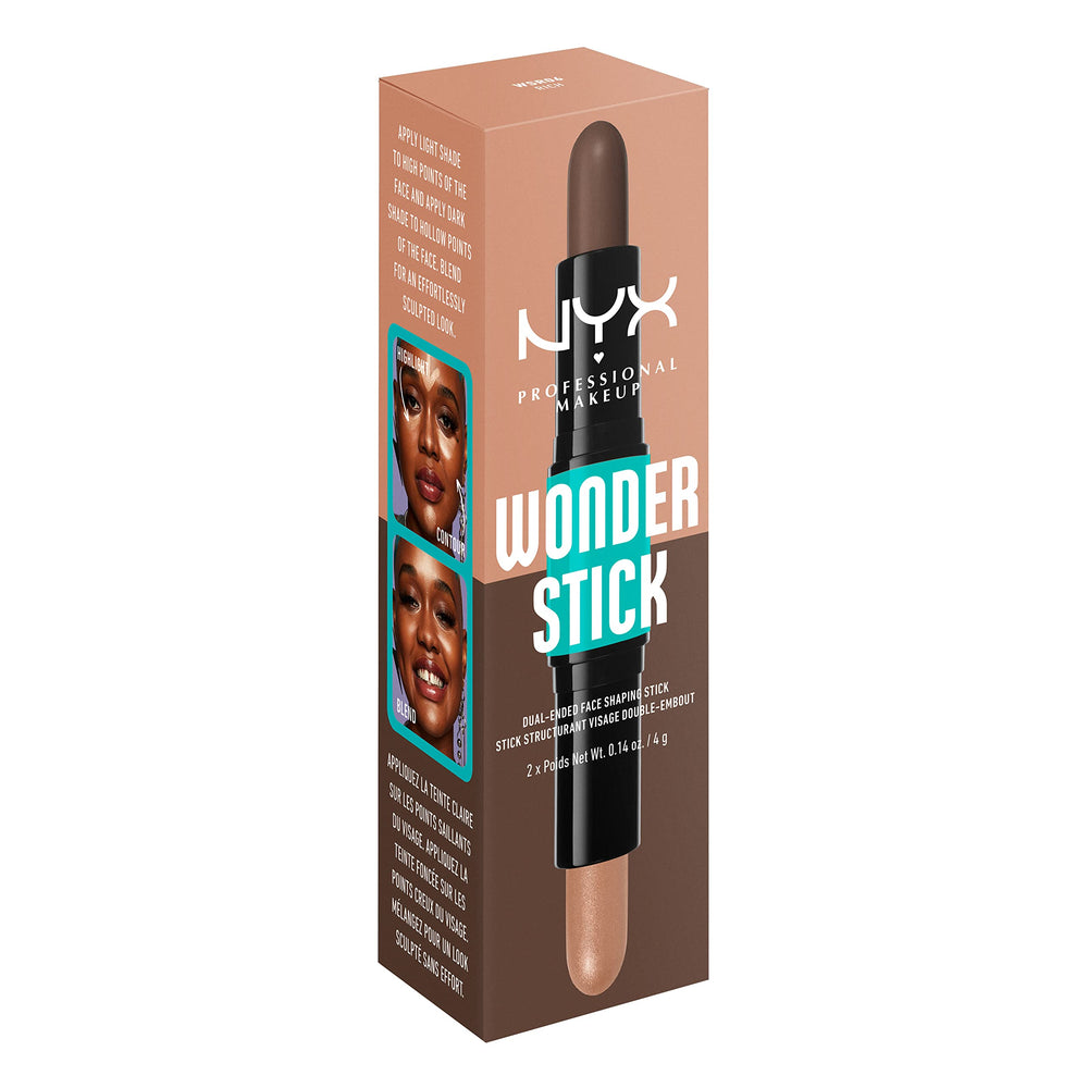 NYX Wonder Stick paired with blush creates coordinated color and contour