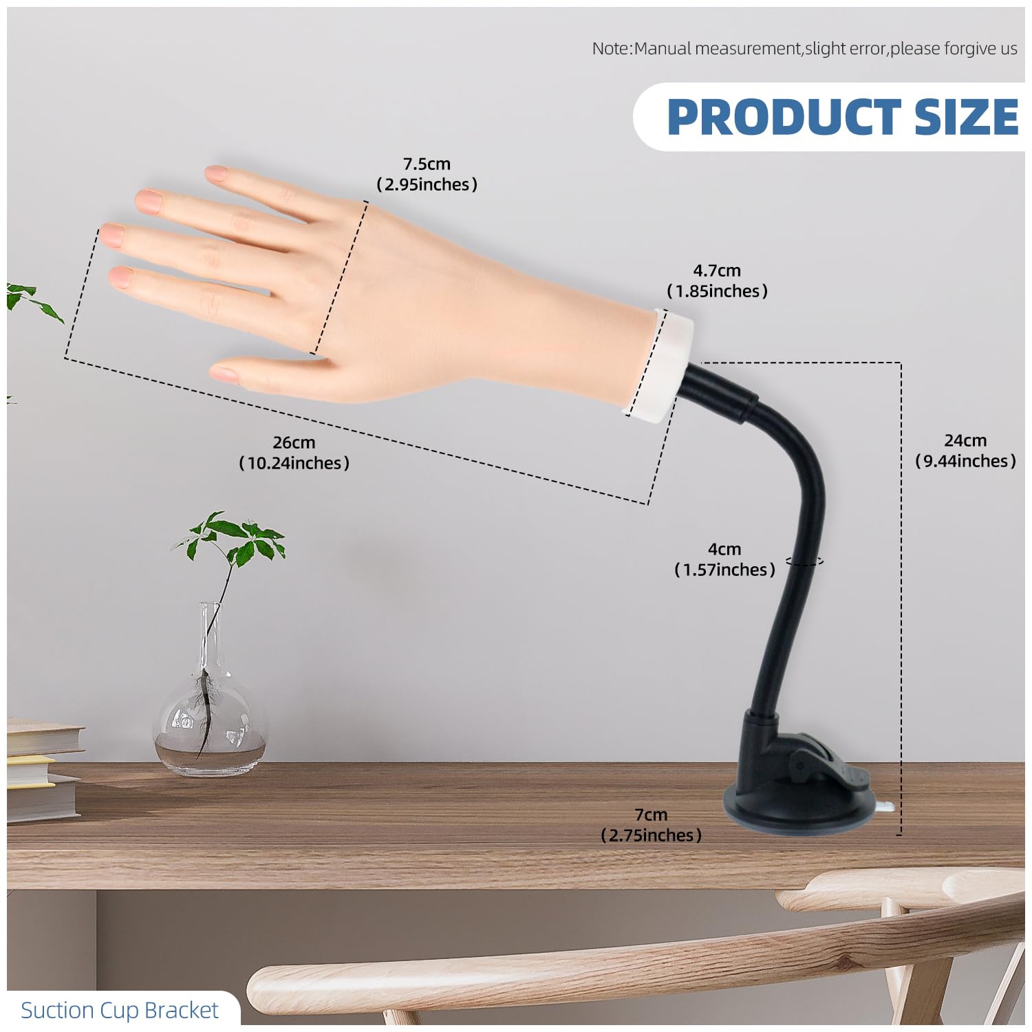 Nyxaphoralyn practice hand bendable fingers enable flexible nail shaping practice