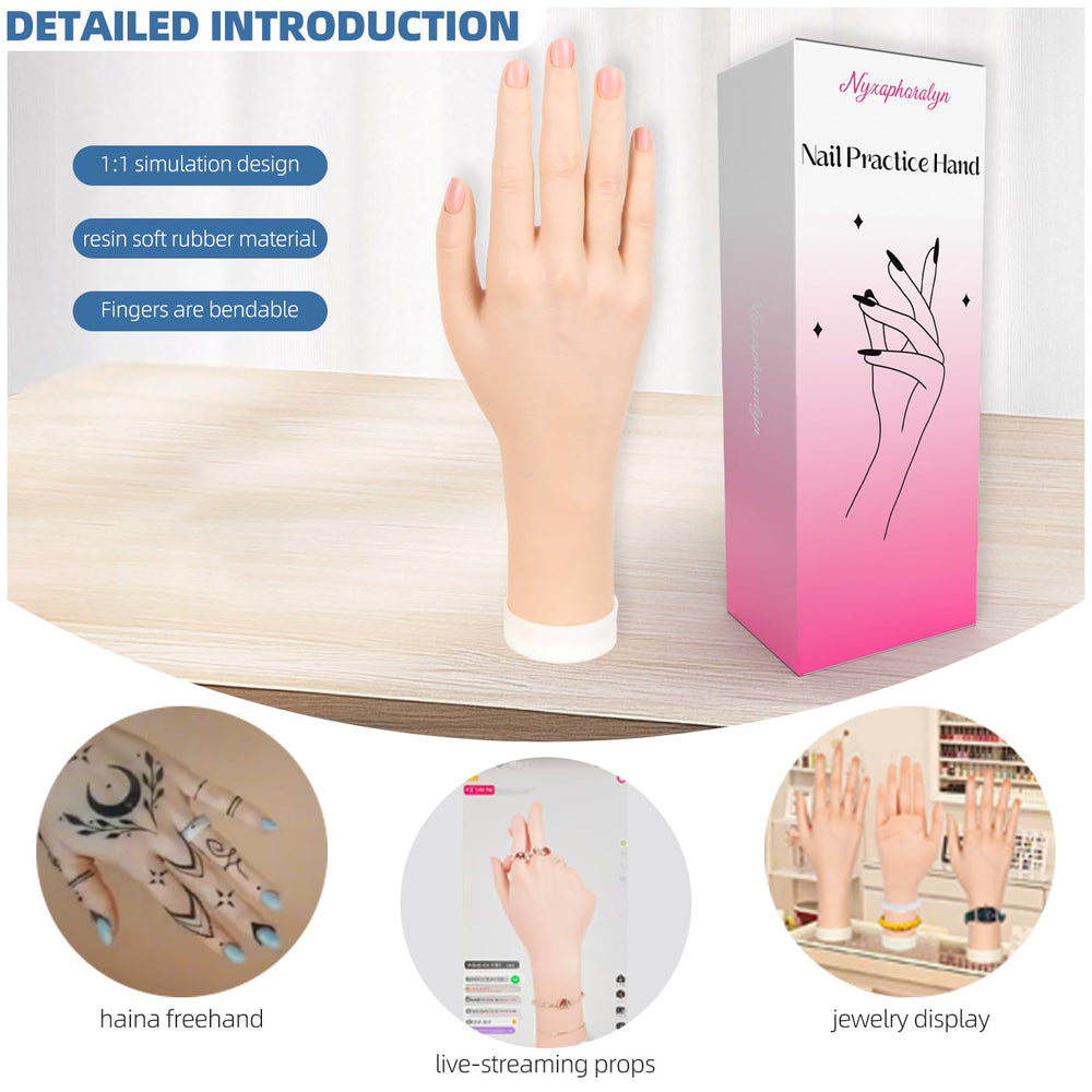 Nyxaphoralyn practice hand stable base enables long, focused nail practice