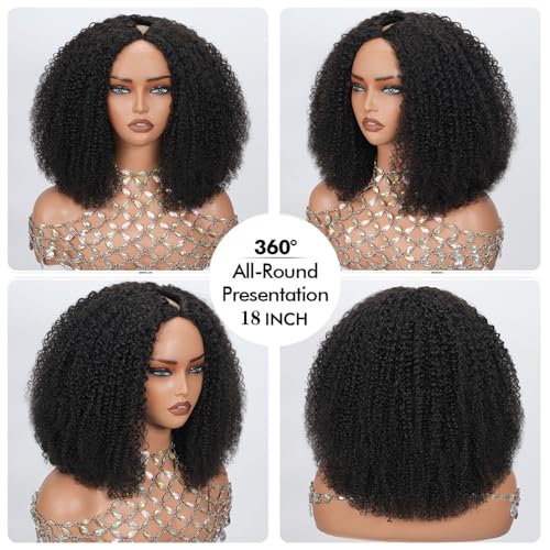 NZINZI kinky curly V-part wig cap construction highlights comfortable 22-22.5 inch fit.
