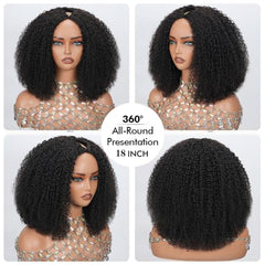NZINZI kinky curly V-part wig cap construction highlights comfortable 22-22.5 inch fit.
