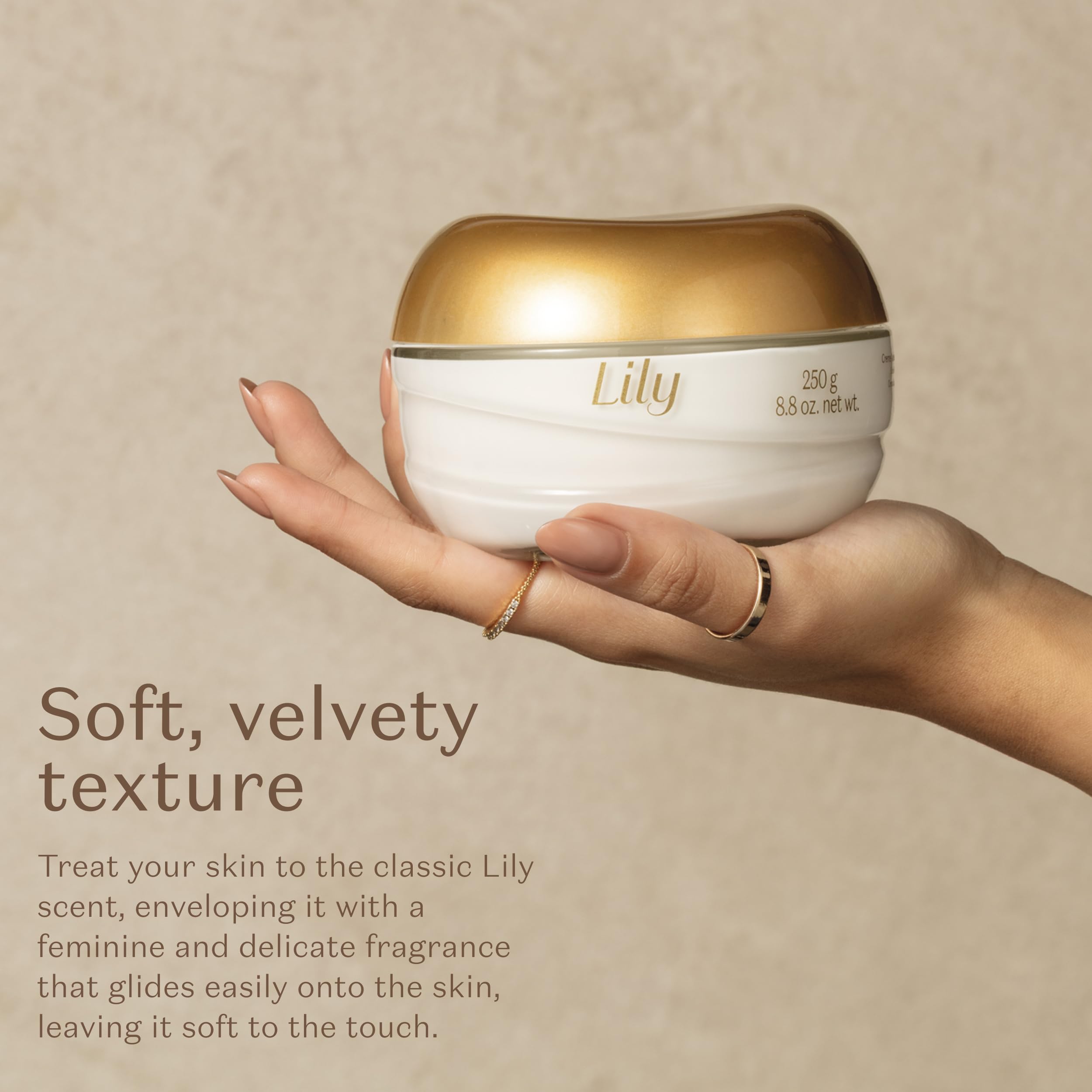 Cream on skin delivers a satin finish