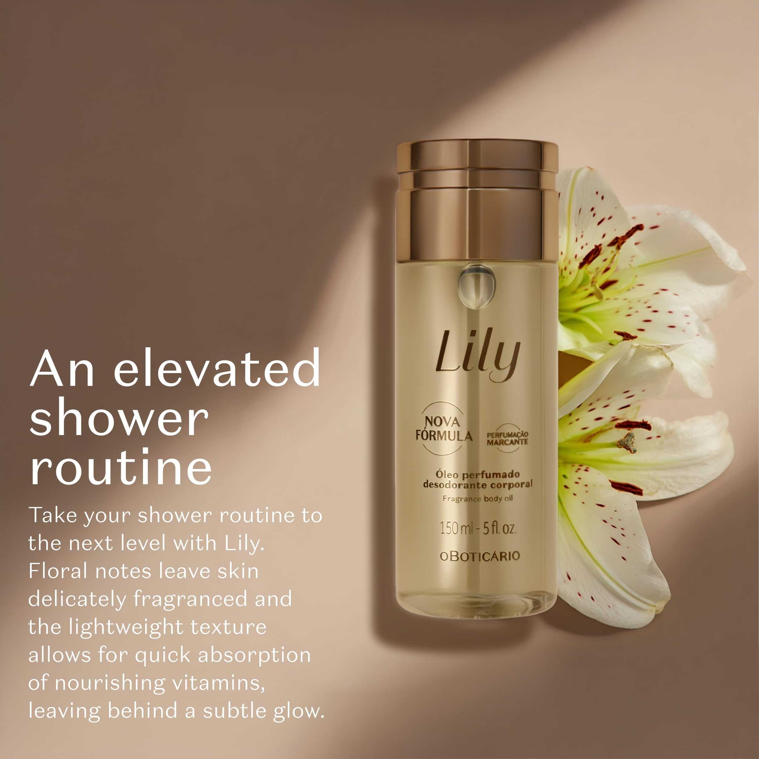 Lily Body Oil after-bath application delivering lasting moisture