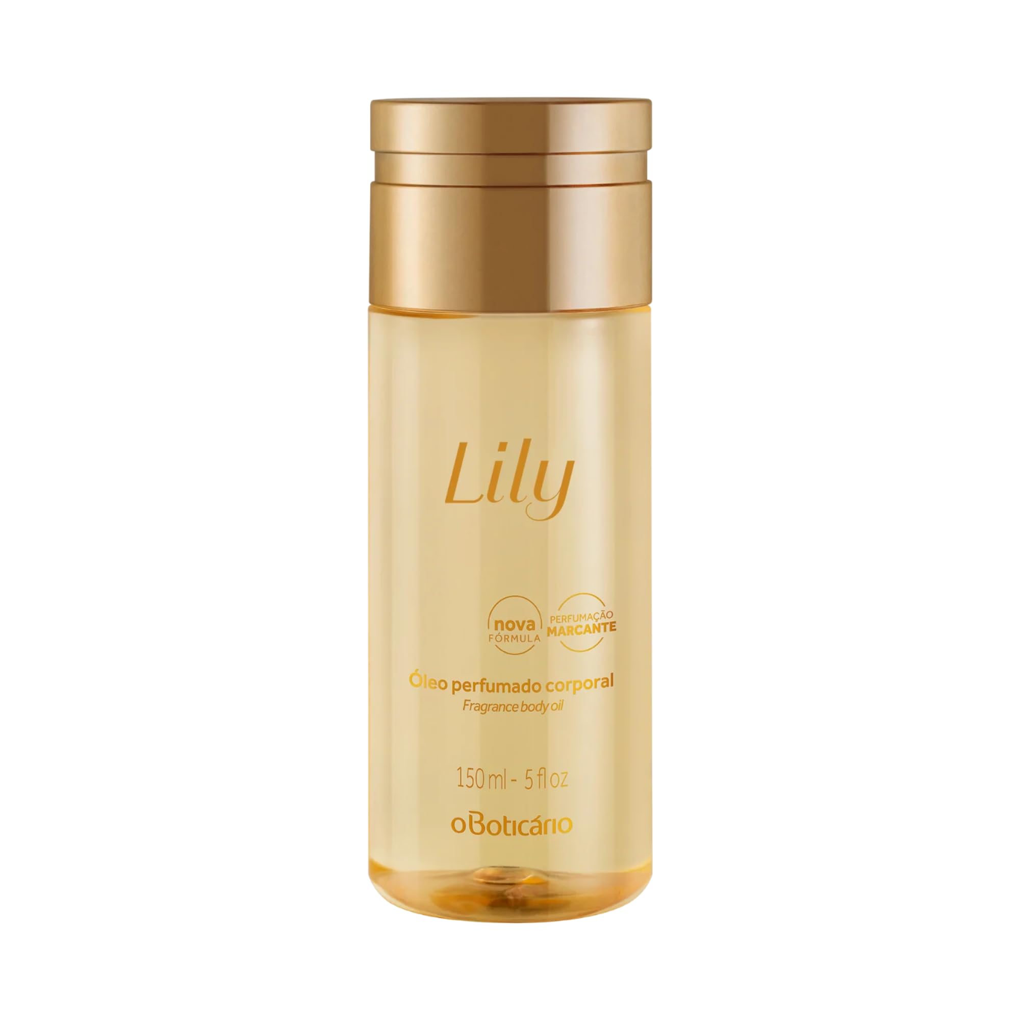 O BOTICARIO Lily Body Oil bottle front showing lasting fragrance