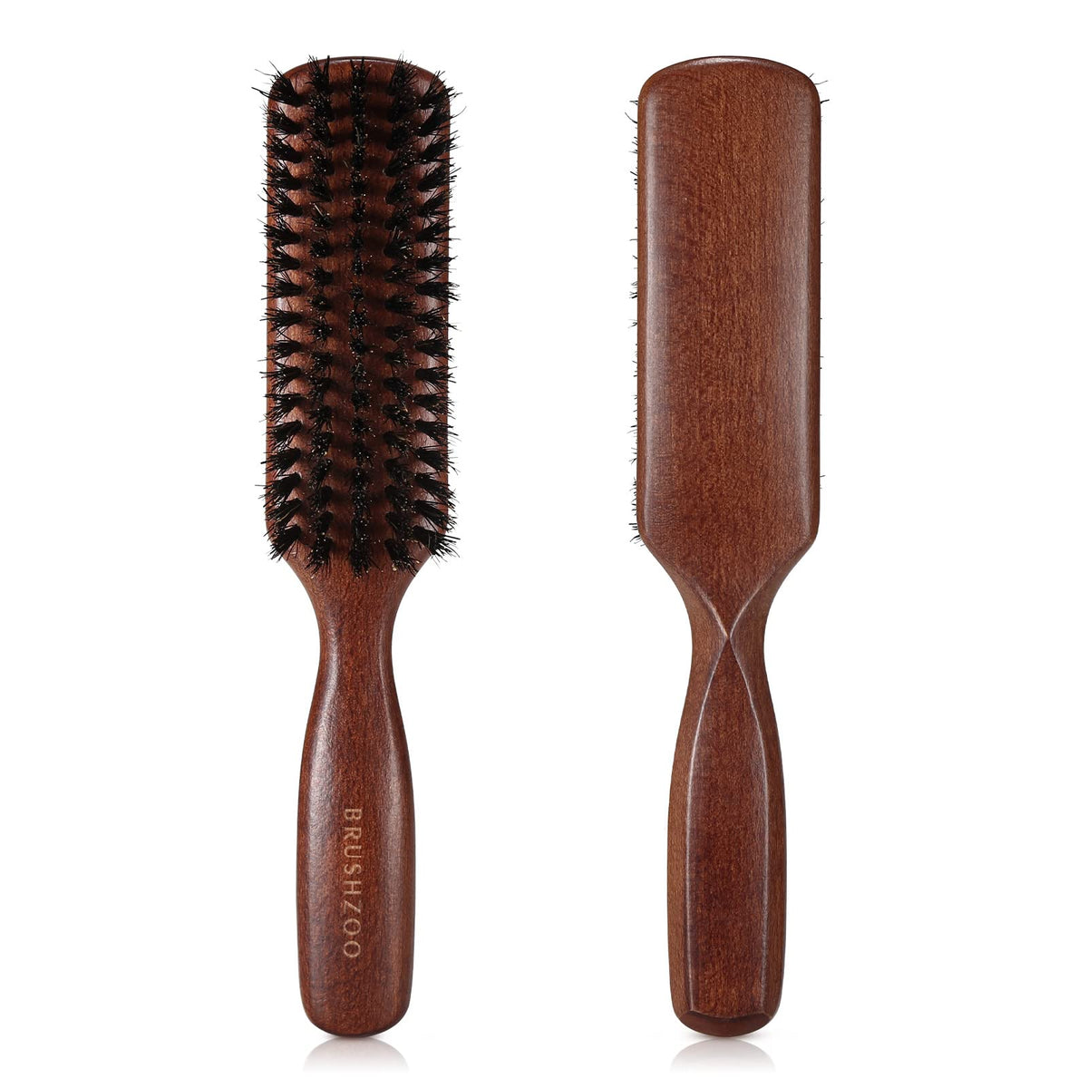 O BRUSHZOO hair brush boar bristles closeup for detangling and smoothing