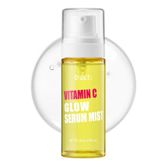 O!GETi Vitamin C Glow Serum Mist bottle delivers a refreshing, hydrated glow.