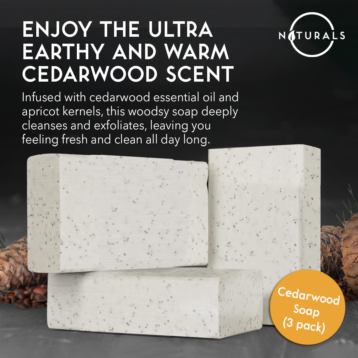 O Naturals cedarwood bar lather shows creamy foam ideal for daily cleansing.