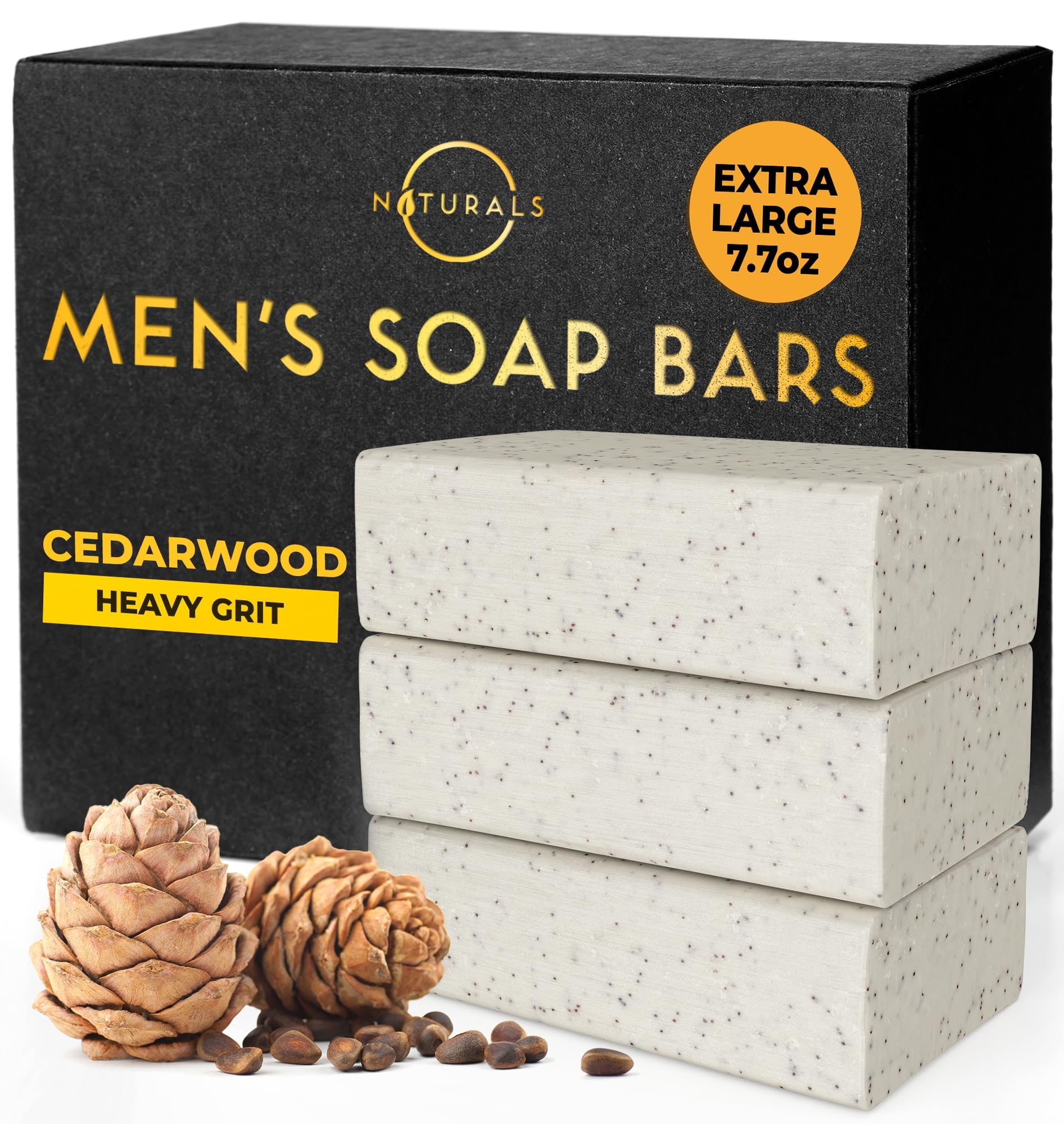 O Naturals cedarwood bar pour creates a rich lather for a revitalizing cleanse.