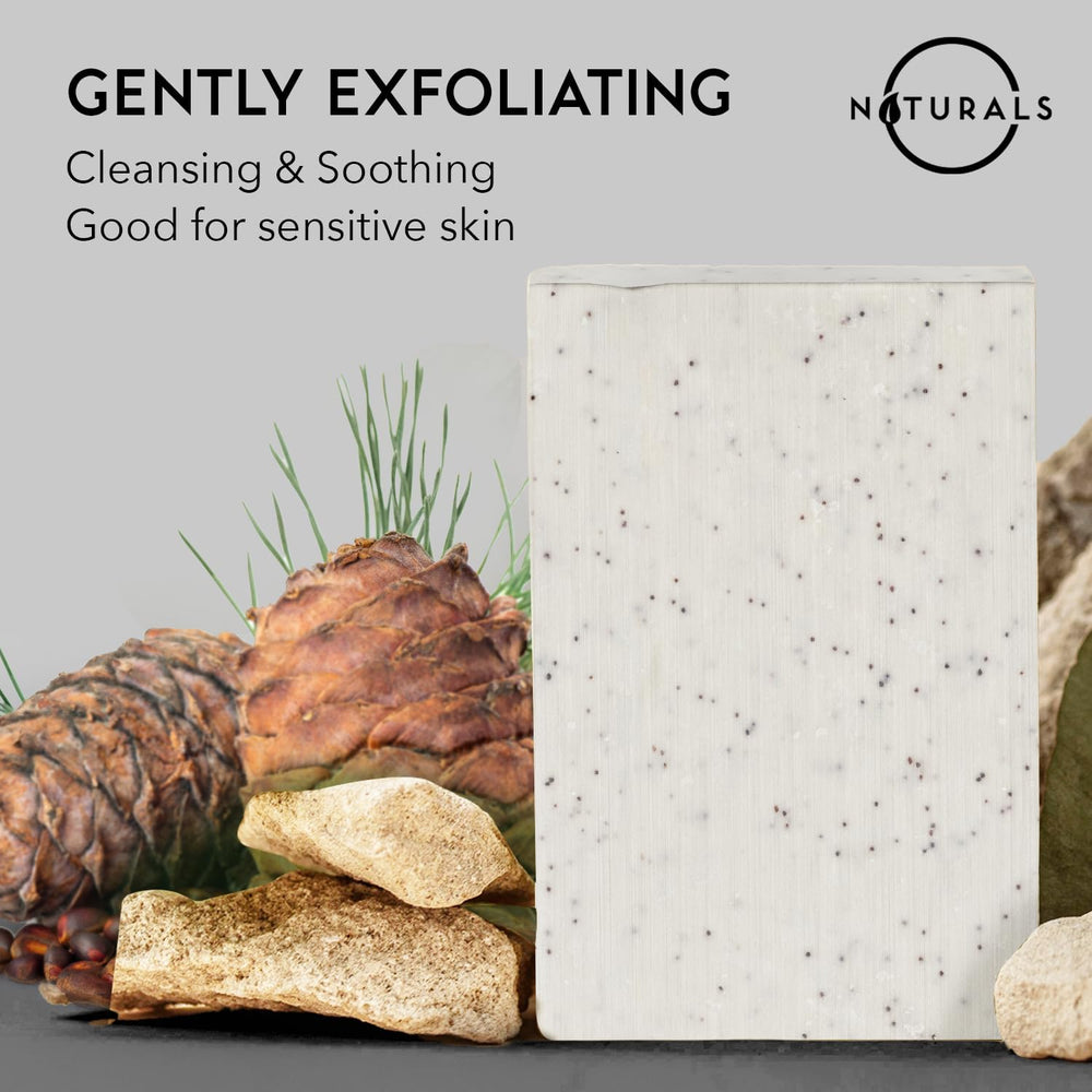 O Naturals Dead Sea salt exfoliation reveals mineral grit for gentle renewal.