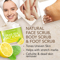 O Naturals Dead Sea Salt particles close-up showing natural exfoliation benefits.