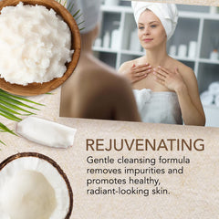 O NATURALS ingredients label highlights coconut oil and shea butter for all skin types.