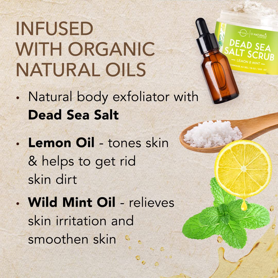 Mint oil infusion shown for cooling relief and acne-prone skin benefits with O Naturals.