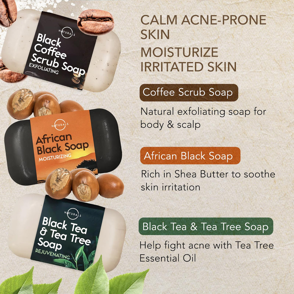 O Naturals moisturizing African Black Soap bar for daily hydration and gentle cleansing