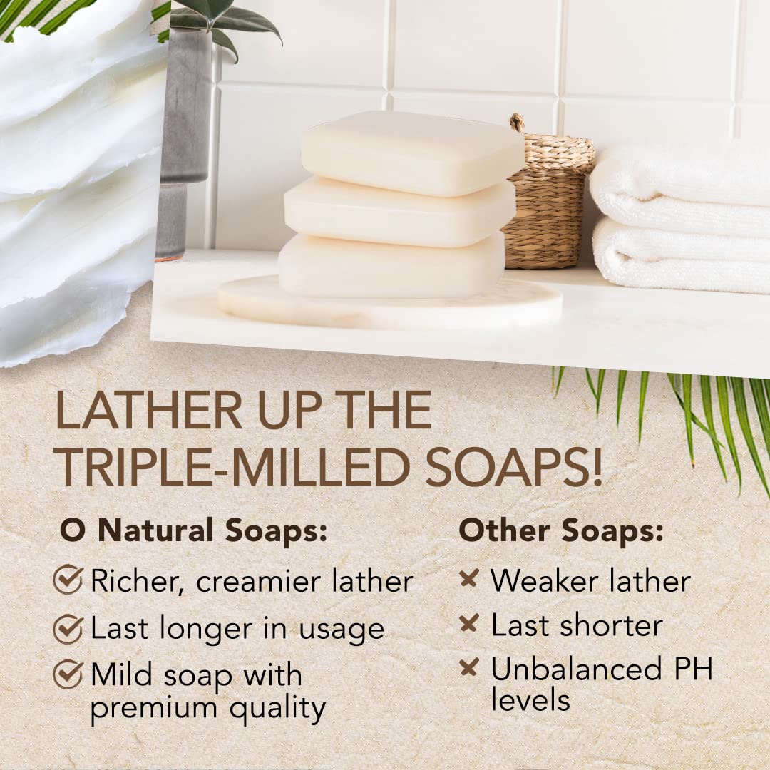 O NATURALS soap lathering on skin for a soft, pampered feel.
