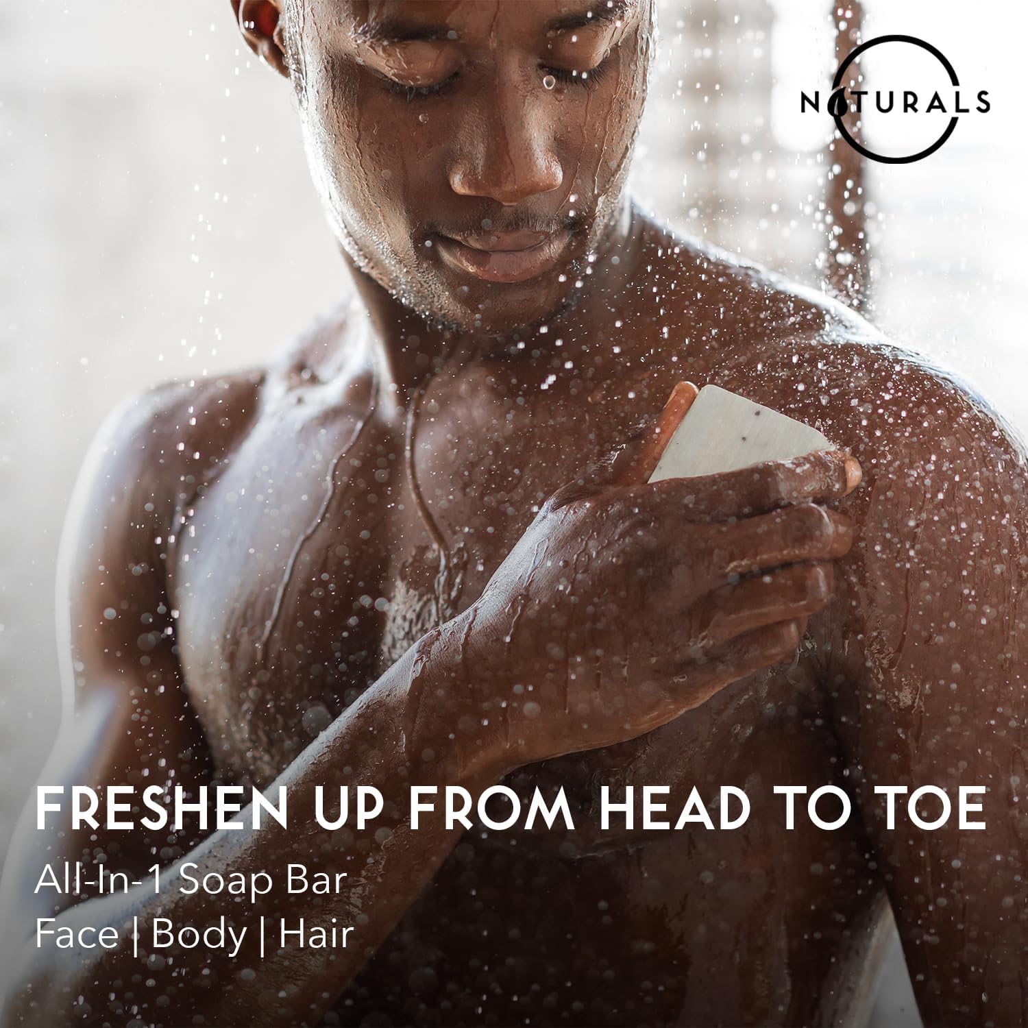 O Naturals triple-milled soap delivers creamy, long-lasting lather and moisture.