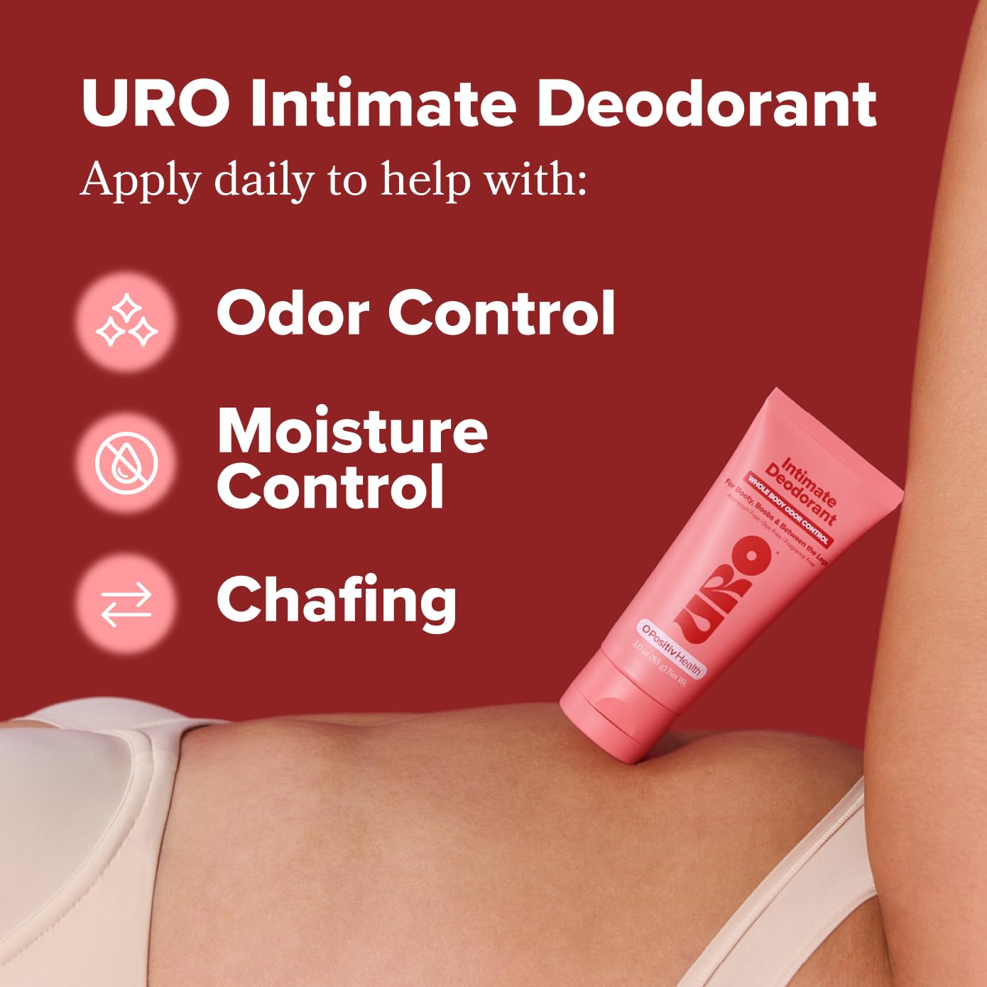 O Positiv URO unscented formula highlights fragrance-free protection for sensitive skin