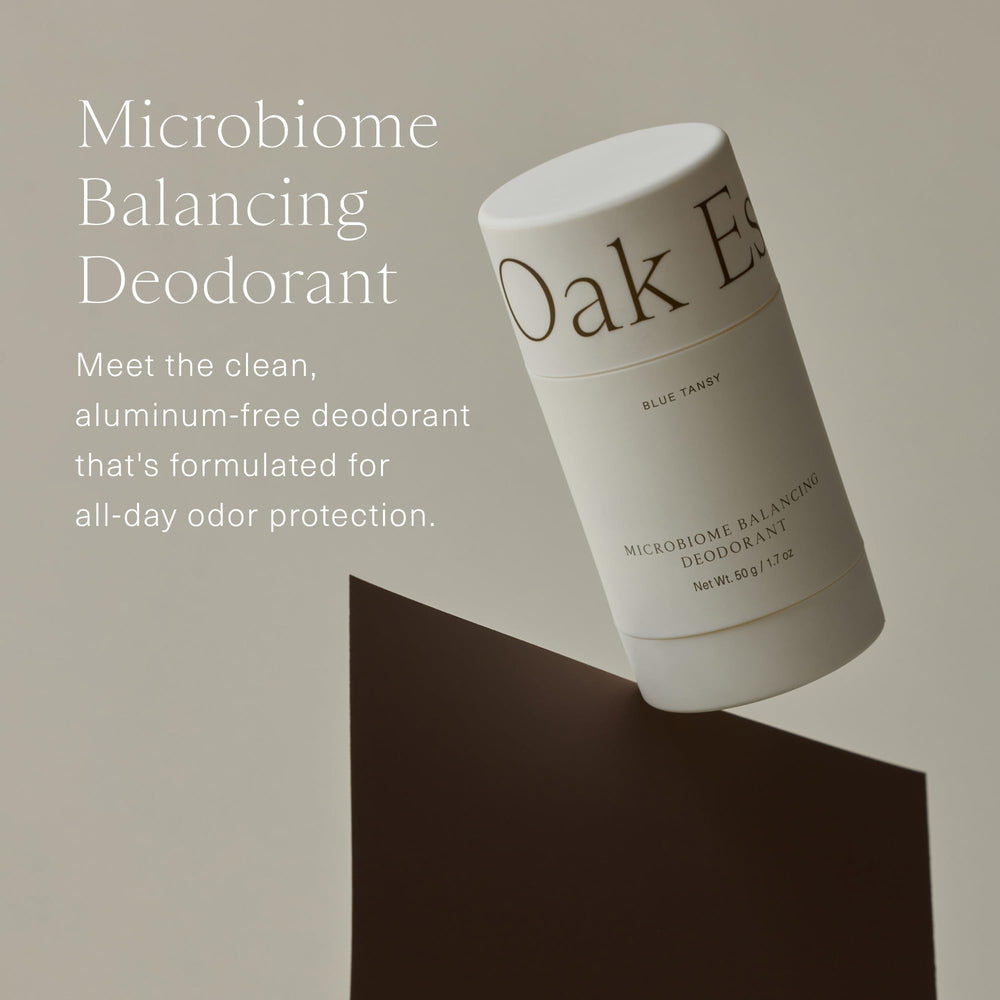 Oak Essentials blue tansy ingredient shot highlighting calming notes