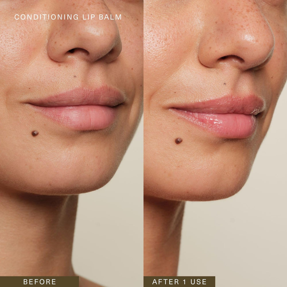 Oak Essentials Lip Balm applied under lipstick for seamless layering.