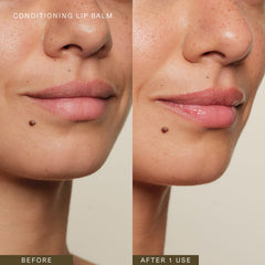 Oak Essentials Lip Balm applied under lipstick for seamless layering.