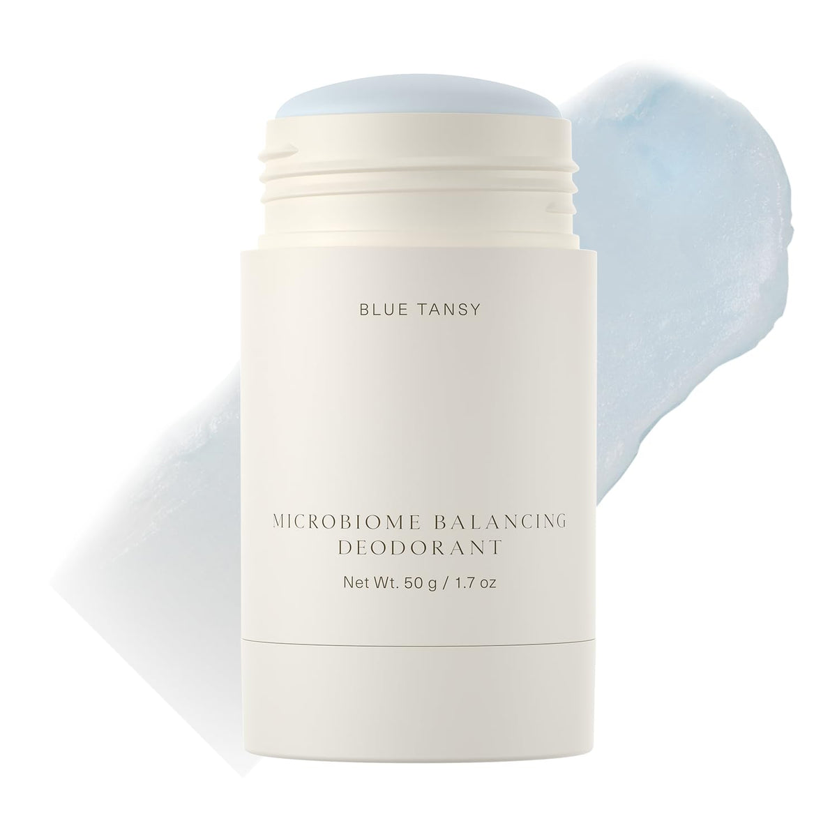 Oak Essentials microbiome balancing deodorant bottle front with aluminum-free formula
