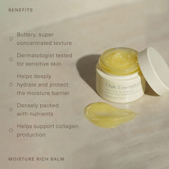 Oak Essentials Moisture Rich Balm texture close-up before absorption on skin