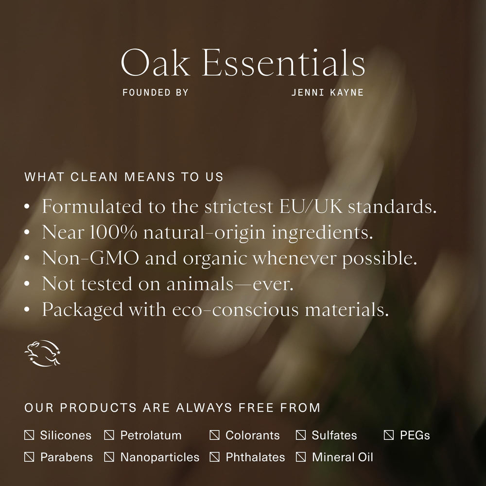 Oak Essentials recyclable packaging to reflect sustainable skincare choices.