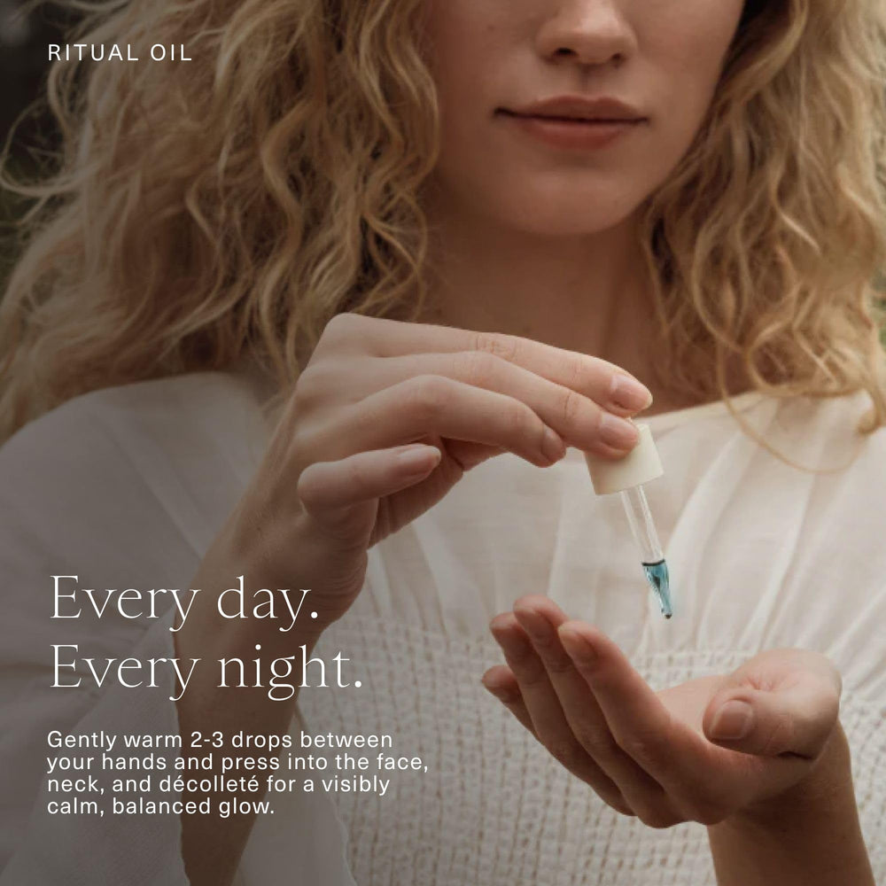 Oak Essentials Ritual Oil texture on skin showing fast absorption.