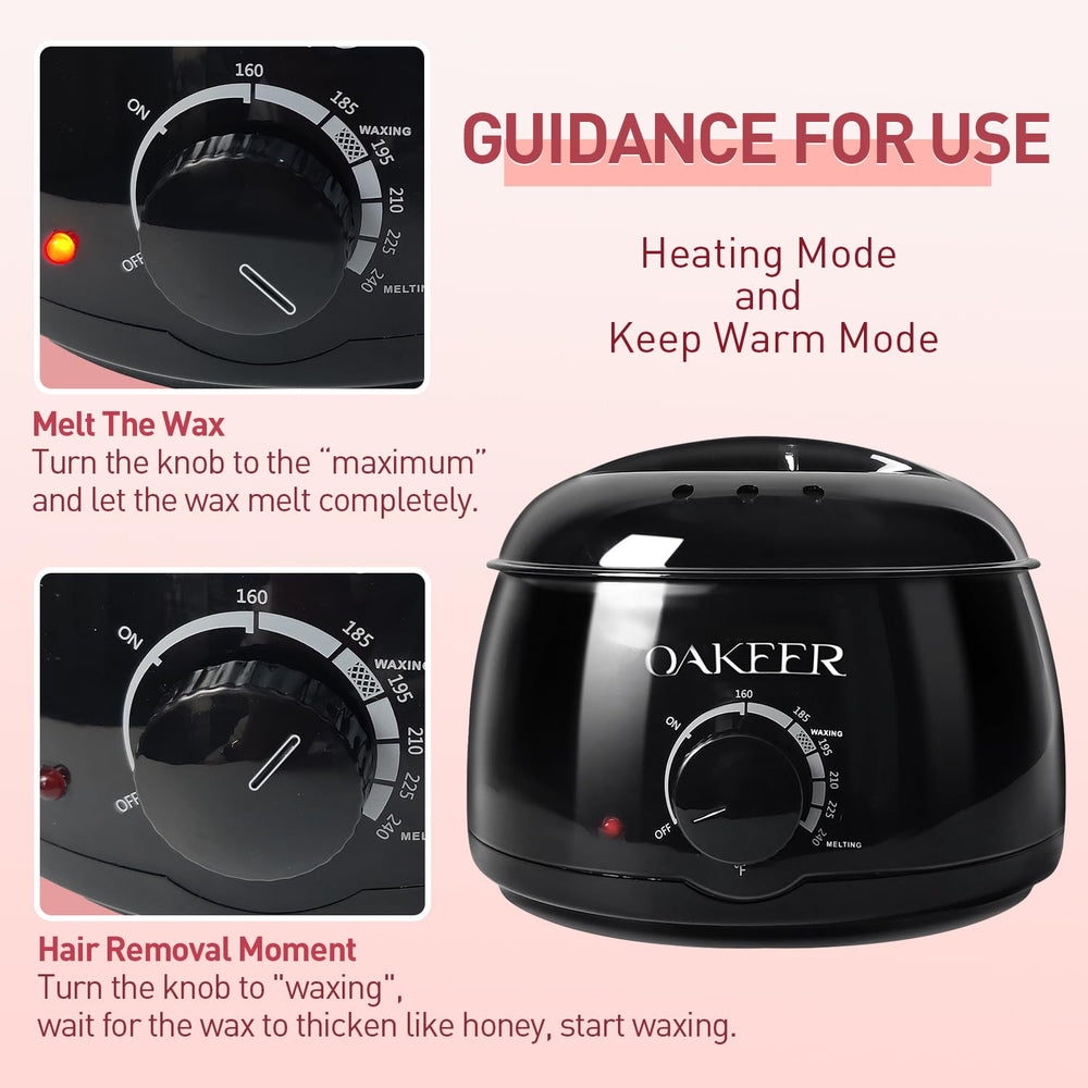 OAKEER body waxing kit use at home with clear guidance.