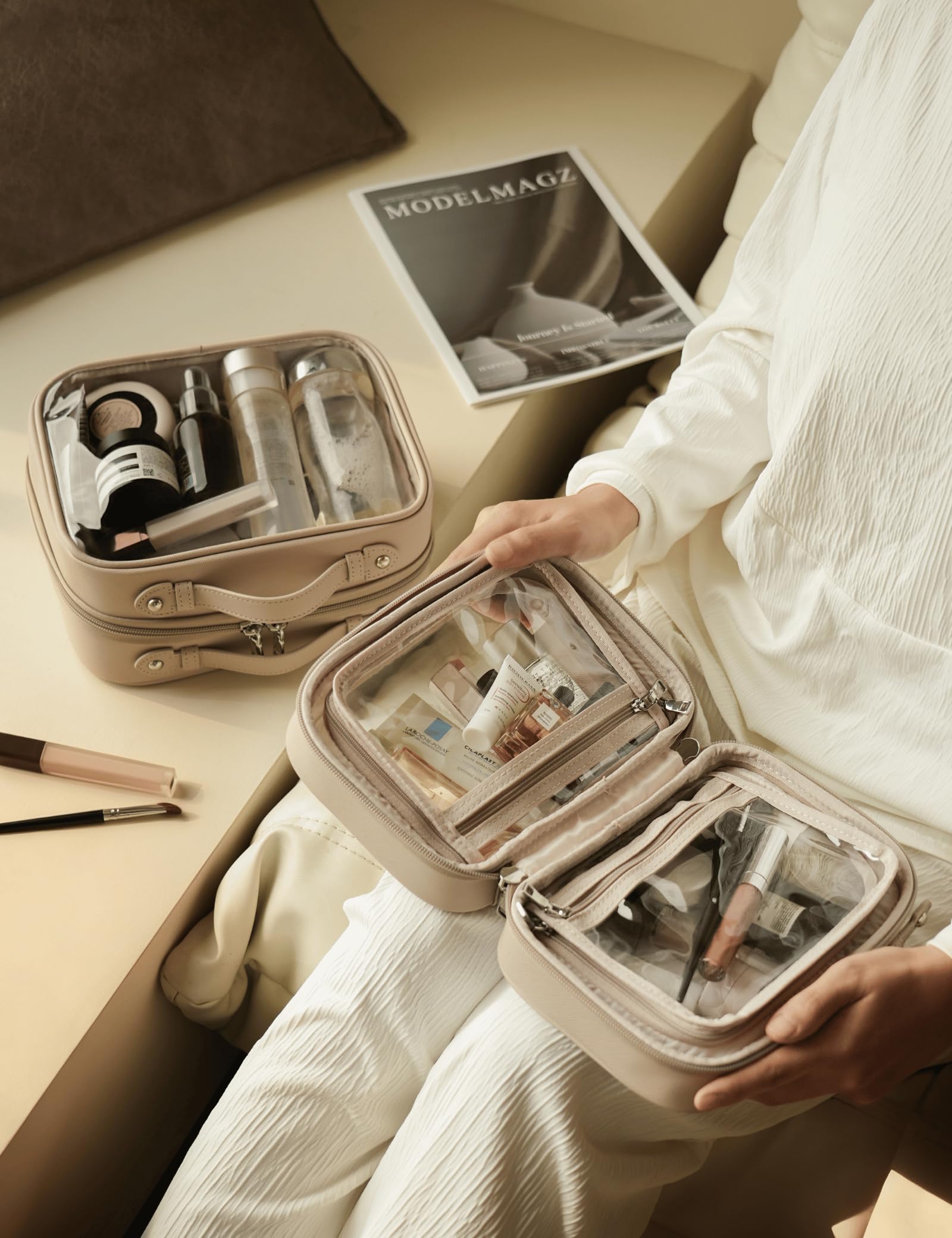 Oaque Clear Cosmetic Bag clear window view for quick item locating