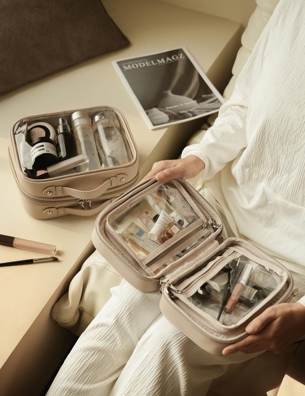 Oaque Clear Cosmetic Bag clear window view for quick item locating
