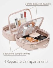 Oaque Clear Cosmetic Bag large zipper compartments with easy access