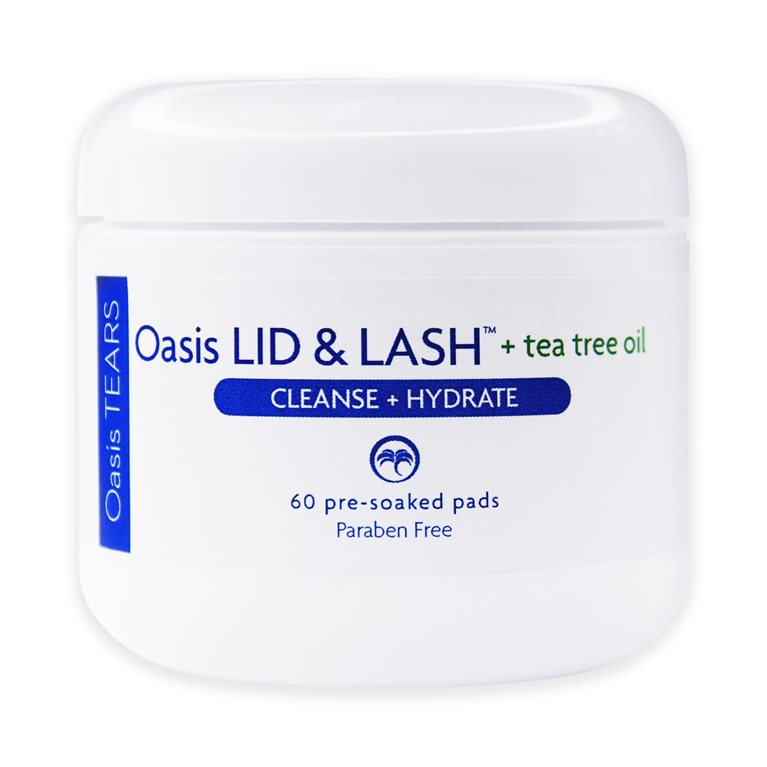 Oasis LID & LASH wipes with tea tree oil soothe eyelids during cleansing.